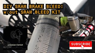 DIY SRAM MTB BRAKE BLEED NO BLEED KIT [upl. by Siravart]