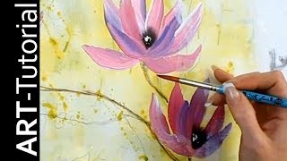 Abstrakte Magnolie mit einfachen Pinselstrichen  Einfach malen  Tutorial von zAcheRfineT [upl. by Anina]