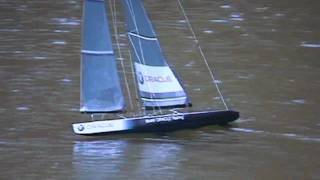 AC60  a tuned kyosho fortune 612 model racing boat  similar to a america´s cup class yacht [upl. by Cutter]