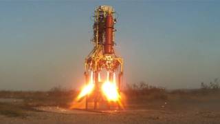 First and last 4 engine firing on B  rocket engine failure [upl. by Lyndel]