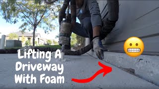 How To Lift A Sinking Concrete Driveway With Foam [upl. by Notnyw708]