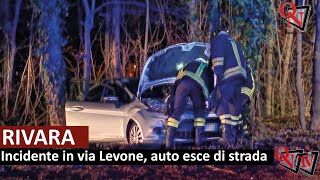 RIVARA – Incidente in via Levone auto esce di strada [upl. by Amehsat178]