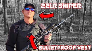 22LR SNIPER VS BULLETPROOF VEST [upl. by Lussier952]