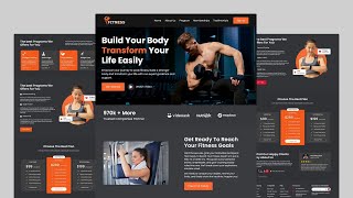 Build a Responsive Fitness website using react js and tailwind css [upl. by Rtoip]