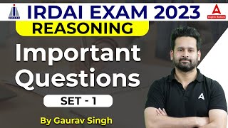 IRDAI Assistant Manager 2023  Reasoning by Gaurav Singh  Important Questions Practice Set 1 [upl. by Ideih]