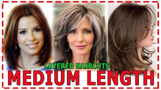 Best TOP 40 Medium💕length 2024 layered Haircuts Bob Haircut for womenHaircuts after 30405060 [upl. by Aieki]