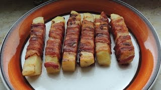 Bacon wrapped Potato in a contact grill  Baconlindad potatis i kontaktgrillen [upl. by Llewon]