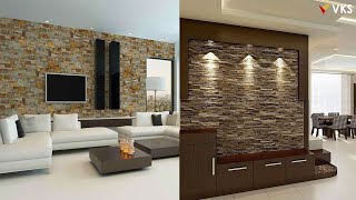 Modern Stone Wall Cladding Design Ideas  Living Room Stone Wall Decor Ideas  Home Wall Decor [upl. by Hauhsoj]