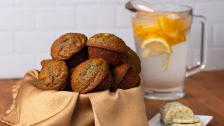 Blue Corn Cornbread Muffins With Herbed Honey Butter • Tasty [upl. by Ellehs]