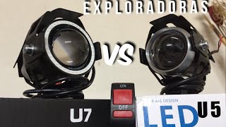 COMO SON LAS EXPLORADORAS LED U5 Y U7 UNBOXING  FAROS LED MOTOCICLETA  MOTO ACCESORIOS [upl. by Nakhsa861]