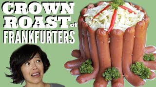 Crown ROAST of FRANKFURTERS Retro Recipe Weight Watchers c 1969 [upl. by Yroggerg]