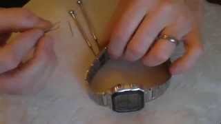 Casio metal watch bracelet how to remove links [upl. by Icul268]