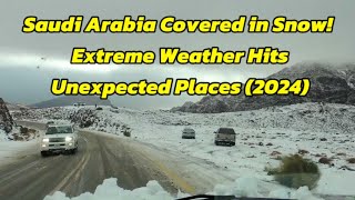 Saudi Arabia BLANKETED in snow Unbelievable storm hits desert with RARE weather [upl. by Adnilreh]