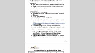 Mesa Properties Application Scoring System Explanation [upl. by Nonnelg]