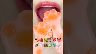 ASMR PINK JELLY EMOJI FOOD 분홍색 젤리 이모지 먹방 sped up [upl. by Cirenoj925]