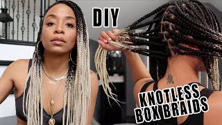 Doing My OWN Knotless Box Braids BEST FeedIn Method Explanation [upl. by Otsuaf291]