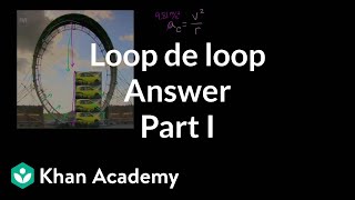 Loop de loop answer part 1  Centripetal force and gravitation  Physics  Khan Academy [upl. by Nosahc]