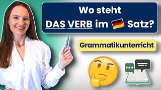 Satzbau  wo steht das Verb in einem deutschen Satz I Deutsch lernen I a2 b1 b2 [upl. by Campney619]