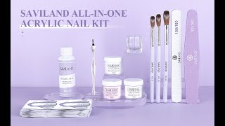 Saviland ACRYLIC NAIL KIT FOR BEGINNER – 15G CLEARWHITEPINK SA065301 [upl. by Anerac]