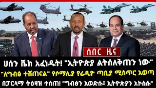 ሰበር ሰበር ሀሰን ሼክ አፈነዱት quotኢትዮጵያ ልትሰለቅጠን ነውquot quotለግብፅ ተሸጠናልquot የሶማሊያ የሬዲዮ ጣቢያ ሚስጥር አወጣ በፓርላማ ትዕዛዝ ተሰጠ [upl. by Atalaya552]