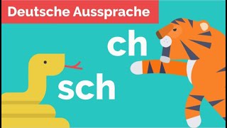 Deutsch lernen  Die richtige Aussprache der Zischlaute quotCHquot und quotSCHquot mit Beispielsätzen üben [upl. by Rosati456]