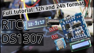 How to use DS1307 RTC with Arduino  LCDOLED 12h24h formats [upl. by Greenman]