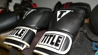 Title pro style leather training gloves REVIEW [upl. by Aihsekal984]