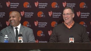 John Dorsey amp Hue Jackson 2018 NFL Draft Day 1 Press Conference  Cleveland Browns [upl. by Mumford]