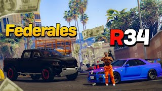 Usamos Un R34 Alterado Para Robar 40M A Los Federales Gta Rp [upl. by Seuqcaj]