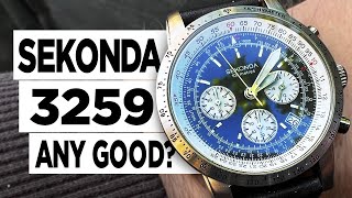 Sekonda 3259 Analogue Chronograph Watch with Tachymeter  Hands on Review [upl. by Thorny]