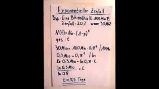 Exponentieller Zerfall  Beispiel [upl. by Nazar]