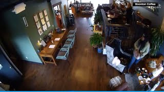 Earthquake shakes New Jersey coffee shop [upl. by Hafeetal]