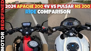 Finally TVS Apache RTR 200 4V Vs Bajaj Pulsar NS200 Ride Comparison  Pulsar NS 200 Best [upl. by Buschi]