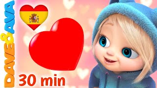 💓 Skidamarink y Más Canciones Infantiles  Día de San Valentín  Dave and Ava en Español 💓 [upl. by Leandre]