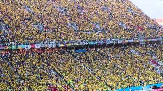 Brazilian supporters sing the national anthem [upl. by Nortna]