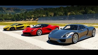 Porsche 918 Spyder vs McLaren P1 vs LaFerrari DRAG RACE  Forza Horizon 2 [upl. by Reddy]