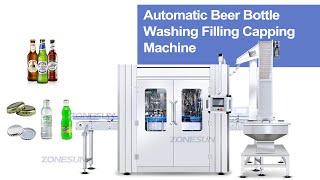 ZONESUN ZSAFC883B Monoblock Carbonated Beverage Beer Bottle Washing Filling Capping Machine [upl. by Ameer]