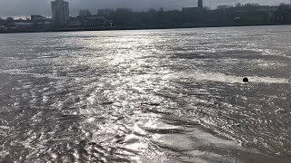 Mersey Tidal Bore Highest Tide of Year 2024 from Widnes [upl. by Renaud]