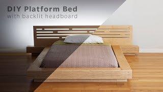 DIY Modern Plywood Platform Bed Part 1  Frame amp Nightstand Build  Woodworking [upl. by Yrok]