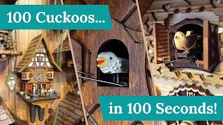 100 Cuckoos in 100 Seconds Coo Coo Clock Sounds Compilation [upl. by Razatlab623]