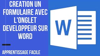 comment créer un formulaire avec longlet développeur sur Microsoft office 2019 [upl. by Heinrich]