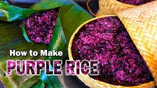 Lets make purple rice ข้าวก่ำข้าวเหนียวดำ [upl. by Inaja]