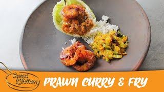 Prawn Curry and Prawn Fry Recipe in Tamil I How to make Sri Lankan Prawn Curry and Crispy Prawn Fry [upl. by Husein]