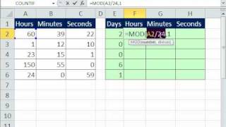 Excel Magic Trick 600 Convert Hours to Days amp Hours using MOD amp INT functions [upl. by Coben]