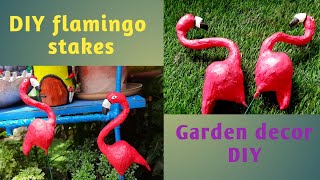 Beautiful DIY flamingo stakes from waste diyas Assam India [upl. by Gipsy]