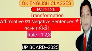 Affirmative ko Negative mein kaise badle  Affirmative Sentence ko Negative mein kaise change kare [upl. by Eelta]