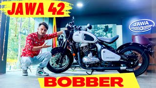 Jawa 42 bobber review  full details on road price  mileage  top speed [upl. by Calvinna]