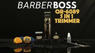 BarberBoss QR6089 Kabelloses 5in1 Pflegeset – Für nasse und trockene Anwendung [upl. by Lanuk811]