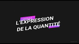 CAPSULE VIDÉO Lexpression de la quantité [upl. by Petulah]