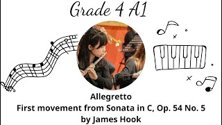 ABRSM from 2022 Grade 4 Flute Allegretto First movement from Sonata in C Op 54 No 5 by James Hook [upl. by Lyckman]